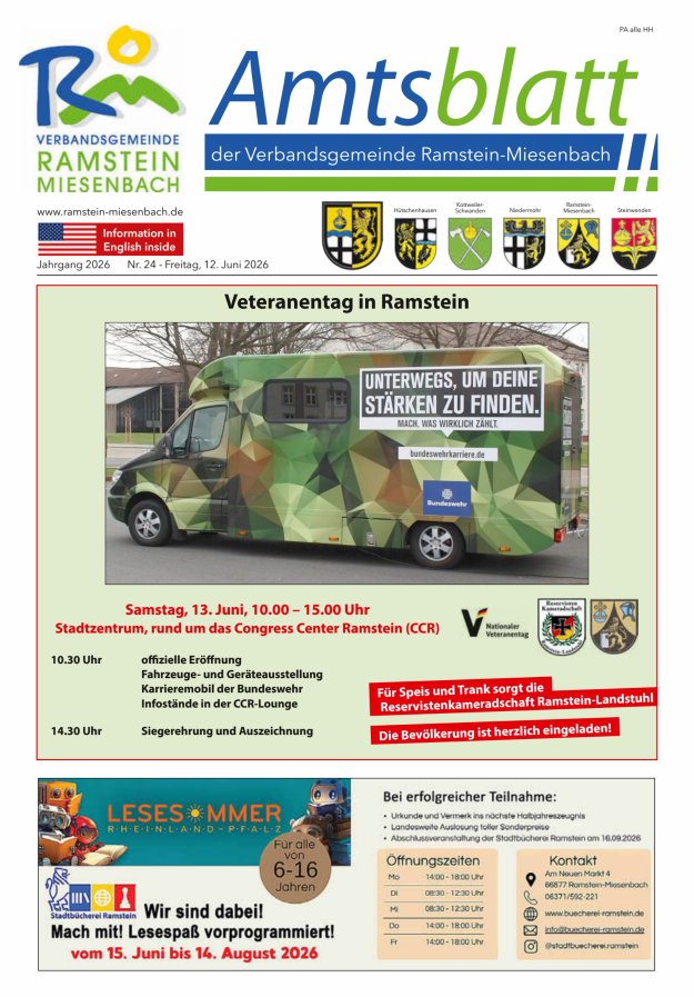 Amtsblatt VG Ramstein-Miesenbach Titelblatt 24/2026