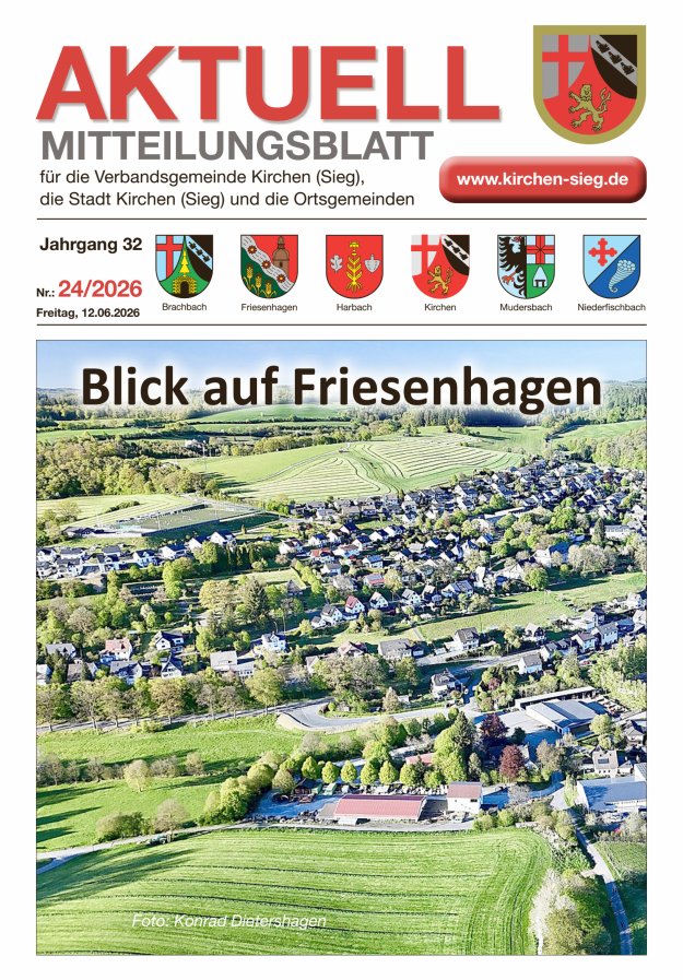 Aktuell - Mitteilungsblatt für die VG Kirchen (Sieg) Titelblatt 24/2026