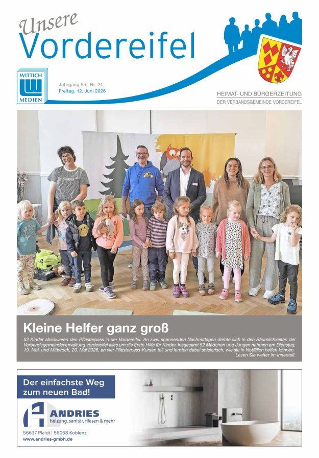 Mitteilungsblatt Vordereifel - Heimat- u Bürgerzeitung der VG Vordereifel Titelblatt 24/2026