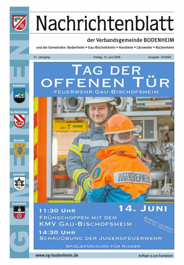 Nachrichtenblatt der VG Bodenheim              Titelblatt 24/2026