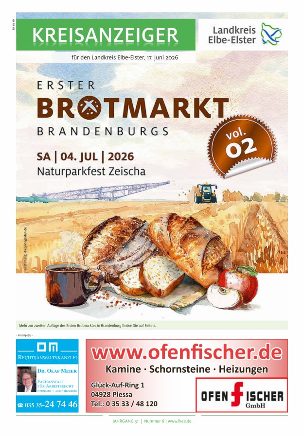 Kreisanzeiger für den Landkreis Elbe-Elster Titelblatt 06/2026