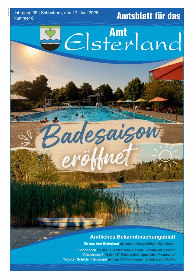 Amtsblatt für das Amt Elsterland Titelblatt 06/2026
