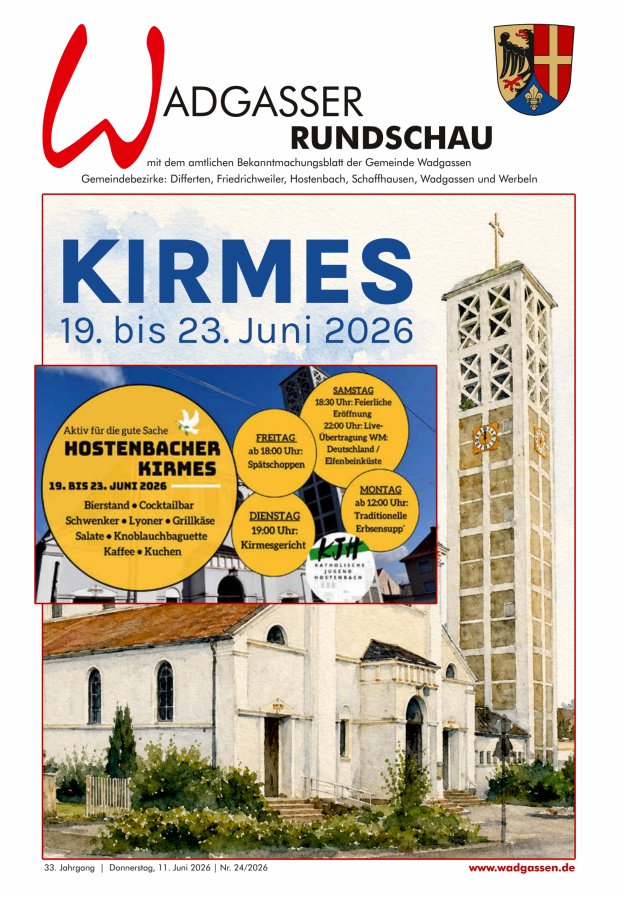Wadgasser Rundschau Titelblatt 24/2026