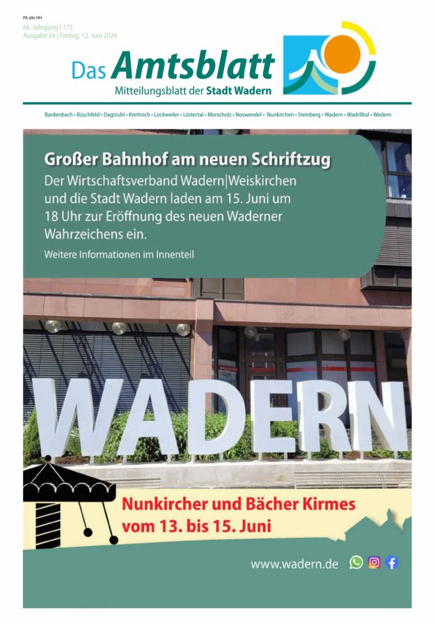 Stadt Wadern Titelblatt 24/2026