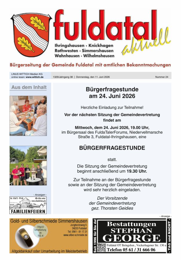 Fuldatal aktuell Titelblatt 24/2026
