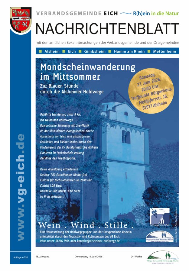 Nachrichtenblatt der VG Eich Titelblatt 24/2026