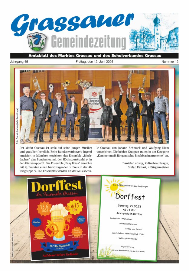Grassauer Gemeindezeitung Titelblatt 12/2026