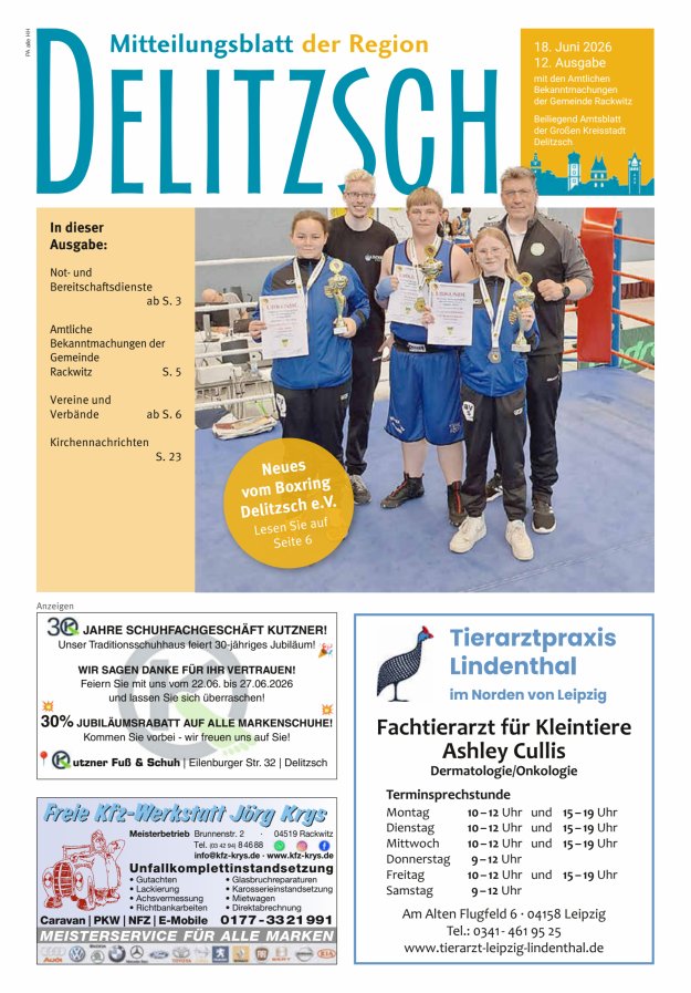 Mitteilungsblatt der Region Delitzsch Titelblatt 12/2026