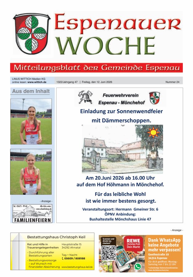 Espenauer Woche Titelblatt 24/2026