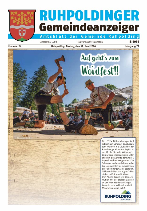 Ruhpoldinger Gemeindeanzeiger Titelblatt 24/2026