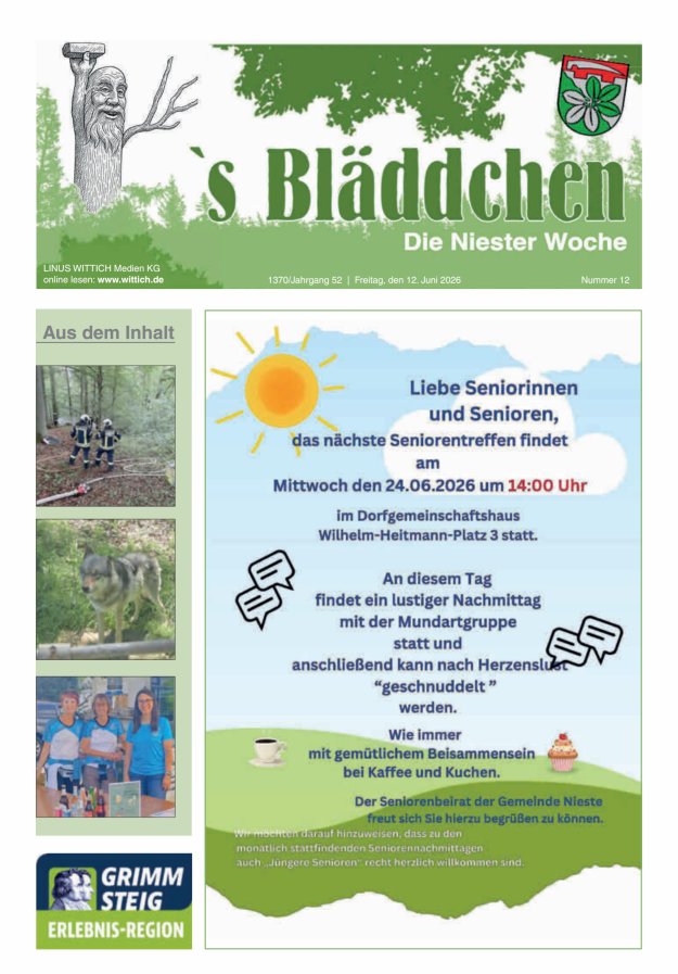 Niester Woche Titelblatt 12/2026