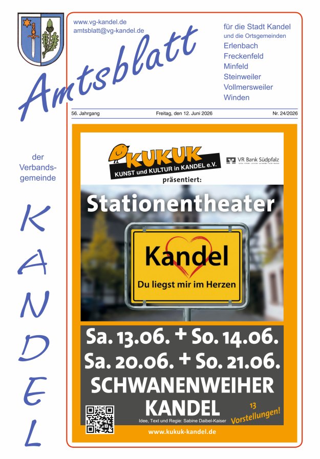 Amtsblatt VG Kandel Titelblatt 24/2026