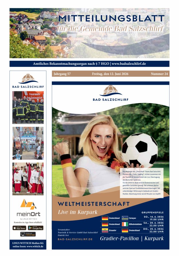 Amtliches Bekanntmachungsorgan der Gemeinde Bad Salzschlirf Titelblatt 24/2026