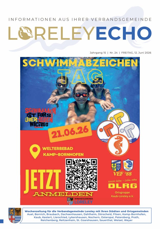 Loreley-Echo - Mitteilungsblatt der Verbandsgemeinde Loreley (Braubach) Titelblatt 23/2026