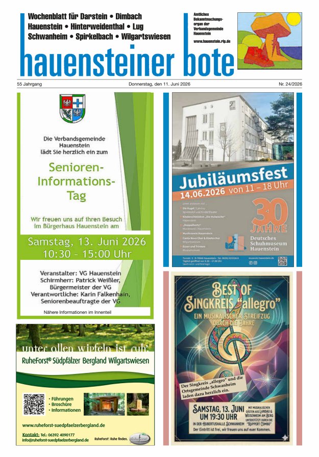 Hauensteiner Bote Titelblatt 24/2026