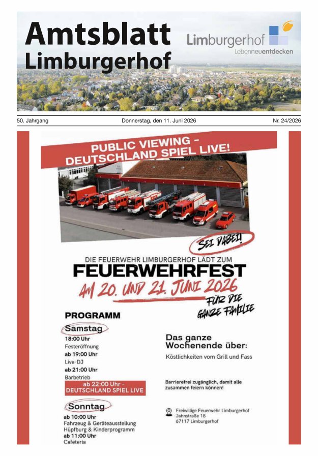 Amtsblatt Limburgerhof Titelblatt 24/2026