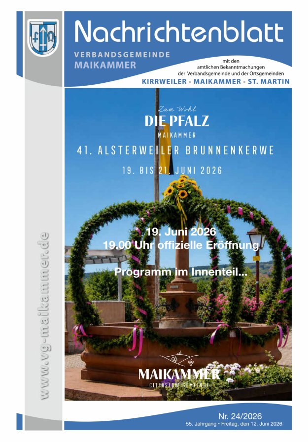 Nachrichtenblatt VG Maikammer Titelblatt 24/2026