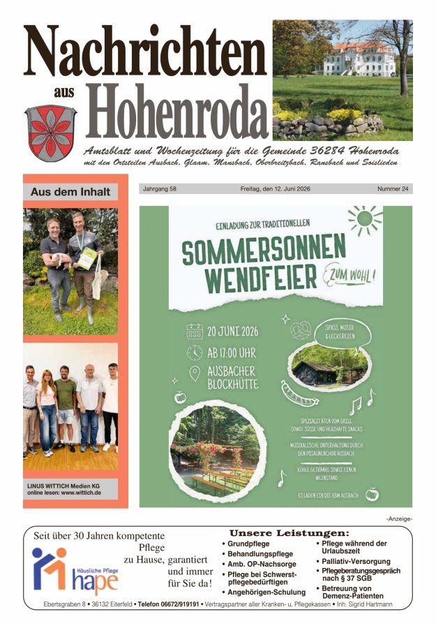 Nachrichten aus Hohenroda Titelblatt 24/2026