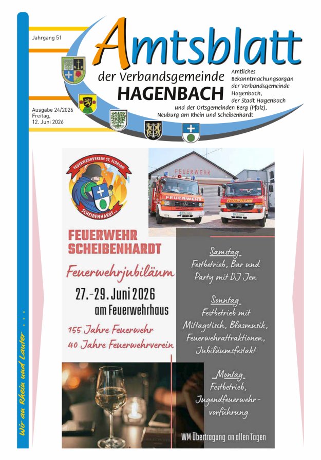 Amtsblatt der VG Hagenbach Titelblatt 24/2026