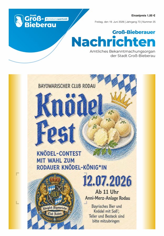 Groß-Bieberauer Nachrichten Titelblatt 25/2026