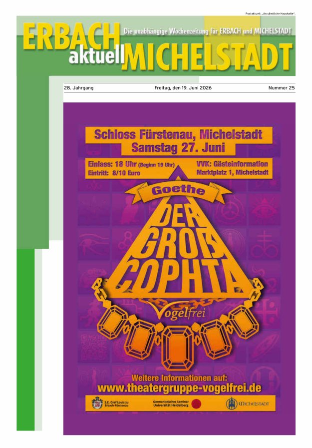 Erbach-Michelstadt aktuell Titelblatt 25/2026