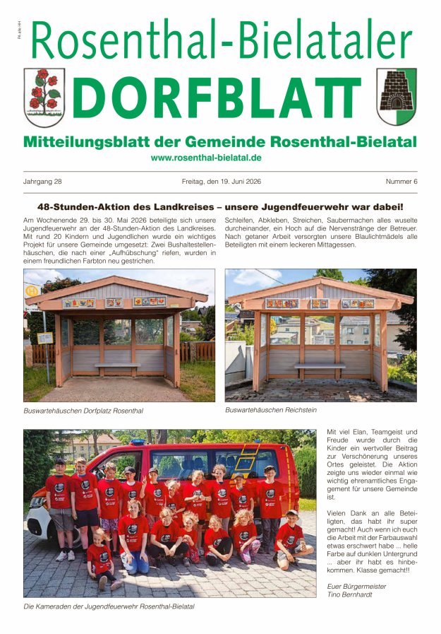 Rosenthal-Bielataler Dorfblatt Titelblatt 06/2026