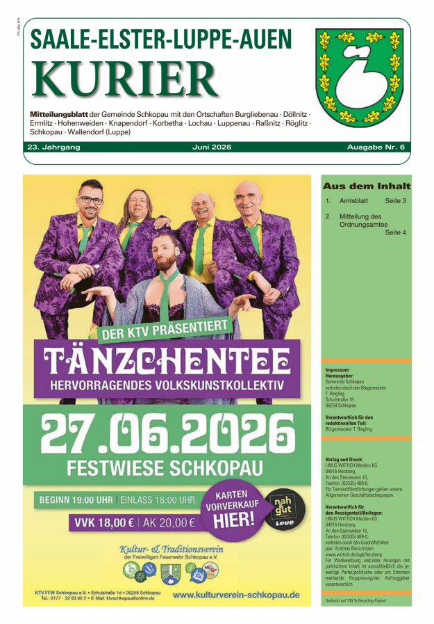 Saale-Elster-Luppe-Auen-Kurier Titelblatt 06/2026