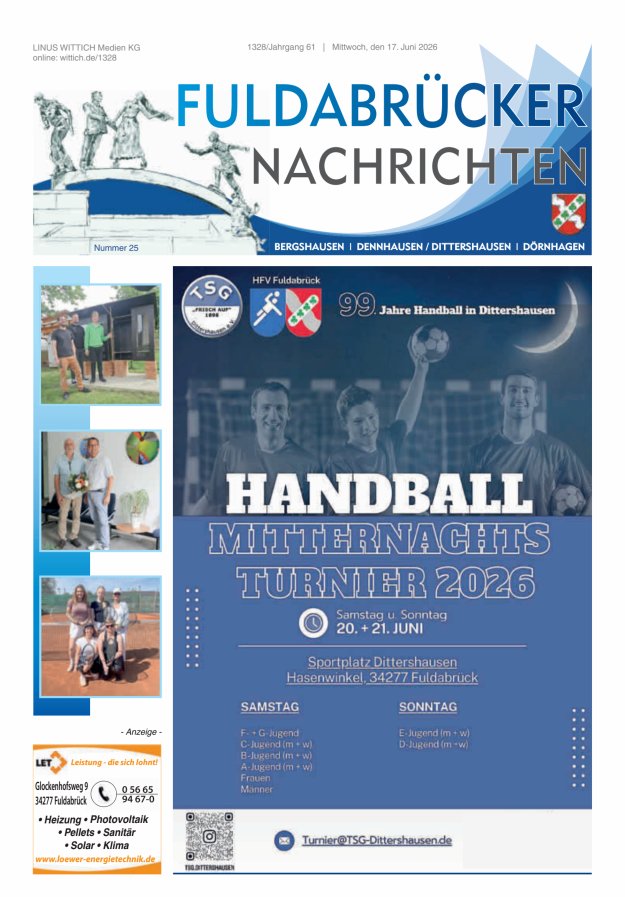 Fuldabrücker Nachrichten Titelblatt 25/2026