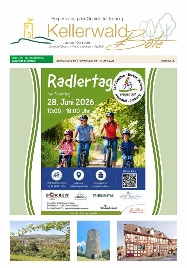 Kellerwaldbote - Bürgerzeitung der Gemeinde Jesberg Titelblatt 25/2026