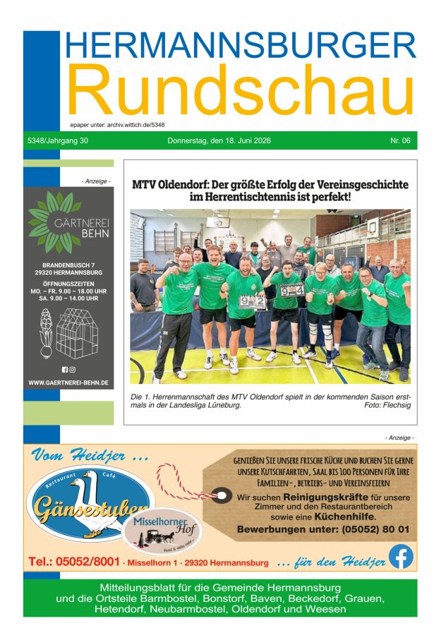 Hermannsburger Rundschau Titelblatt 06/2026