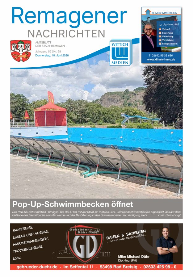 Remagener Nachrichten Titelblatt 25/2026