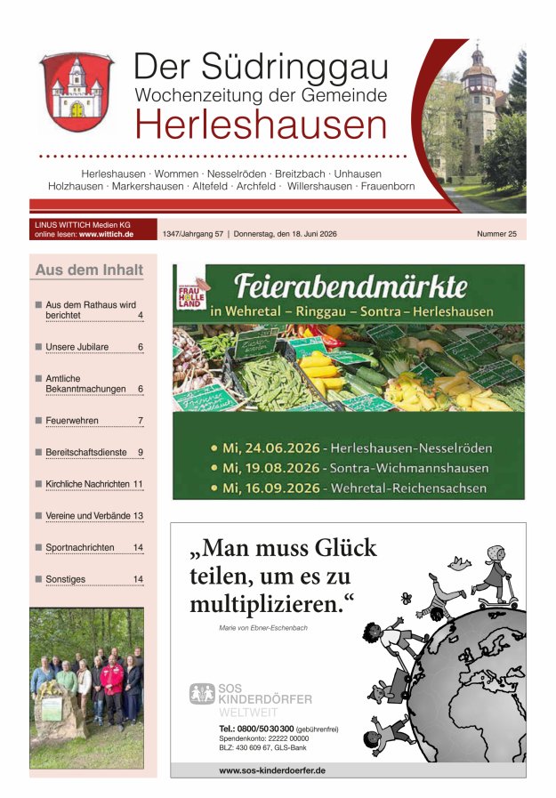 Der Südringgau Titelblatt 25/2026