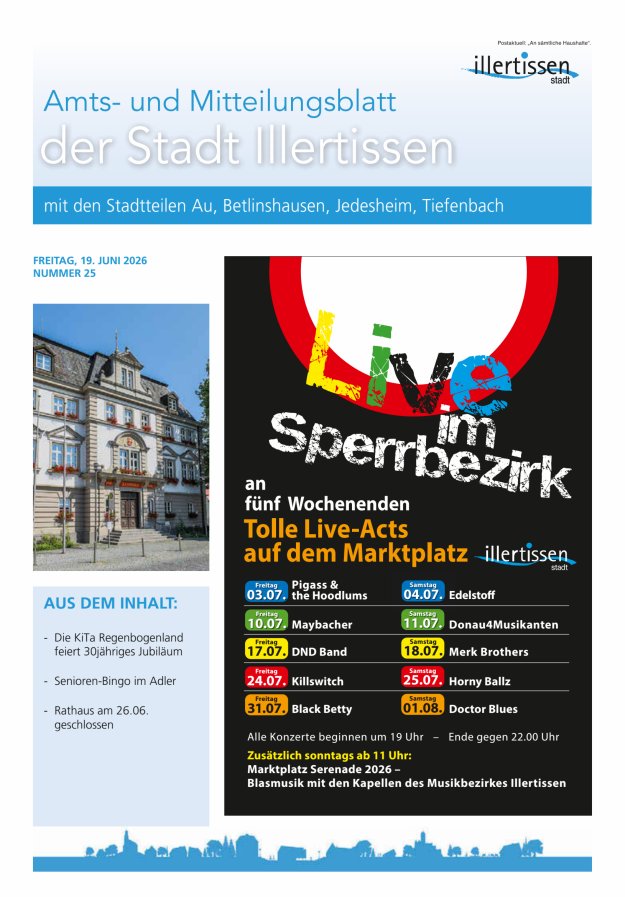 Amts- und Mitteilungsblatt Stadt Illertissen Titelblatt 25/2026