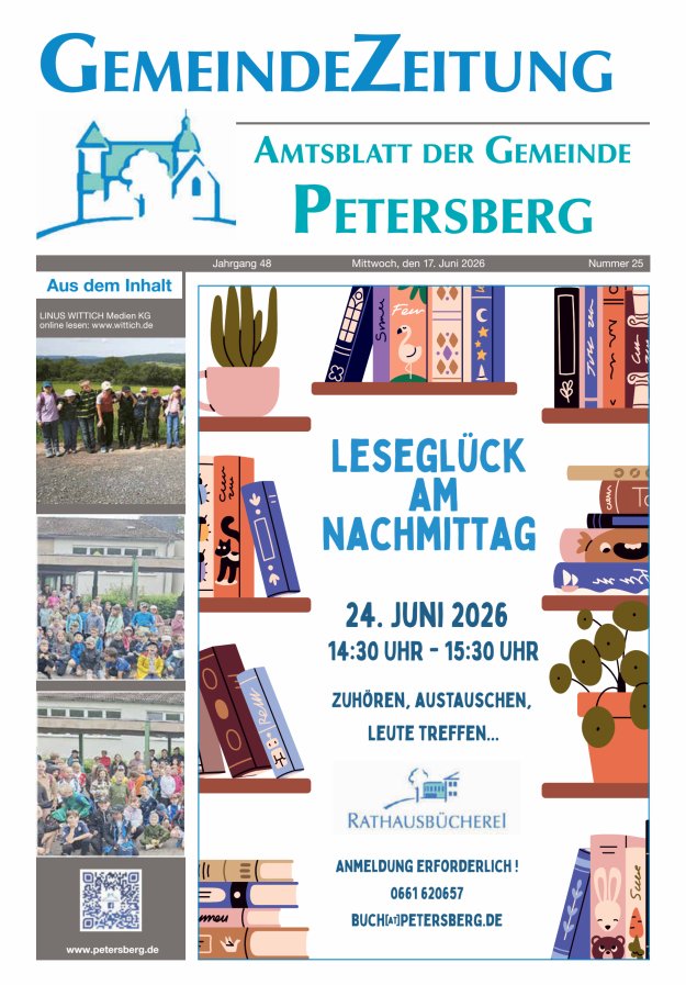 Amtsblatt Blickpunkt Petersberg Titelblatt 25/2026