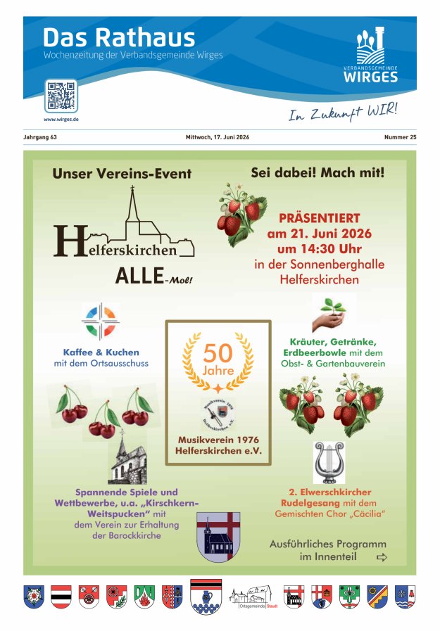 Das Rathaus - Informationen für die Bürger in der VG Wirges Titelblatt 25/2026
