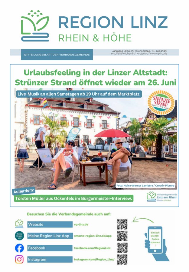 Unsere Verbandsgemeinde Linz am Rhein Titelblatt 25/2026