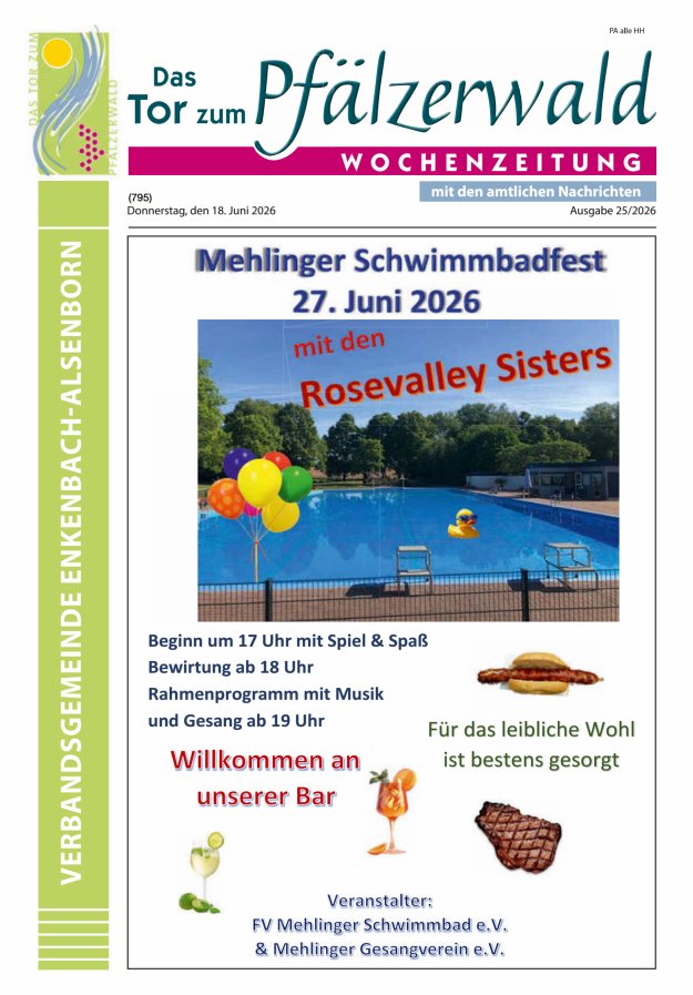 Das Tor zum Pfälzer Wald - VG Enkenbach-Alsenborn Titelblatt 25/2026