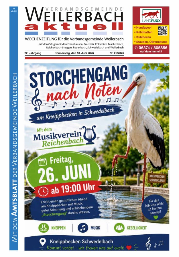 Verbandsgemeinde Weilerbach aktuell Titelblatt 25/2026