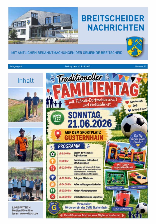 Breitscheider Nachrichten Titelblatt 25/2026