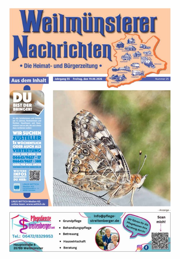 Weilmünsterer Nachrichten Titelblatt 25/2026