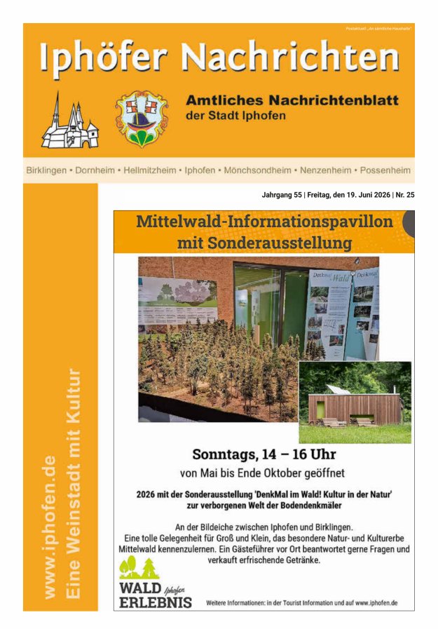 Iphöfer Nachrichten Titelblatt 25/2026