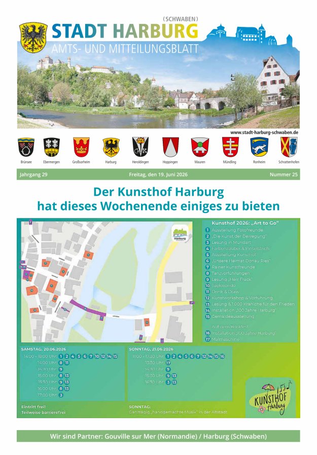 Amts- und Mitteilungsblatt der Stadt Harburg Titelblatt 25/2026