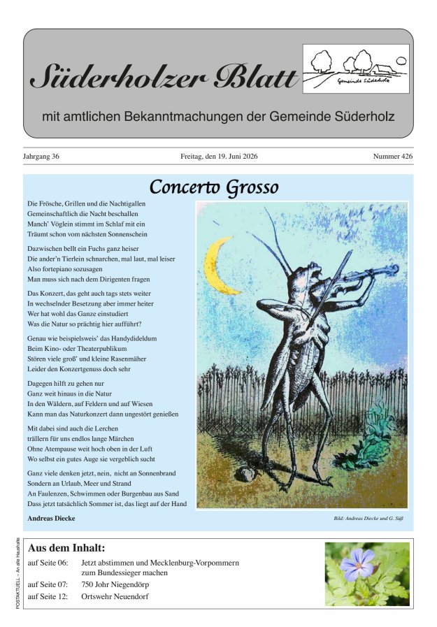 Süderholzer Blatt Titelblatt 426/2026