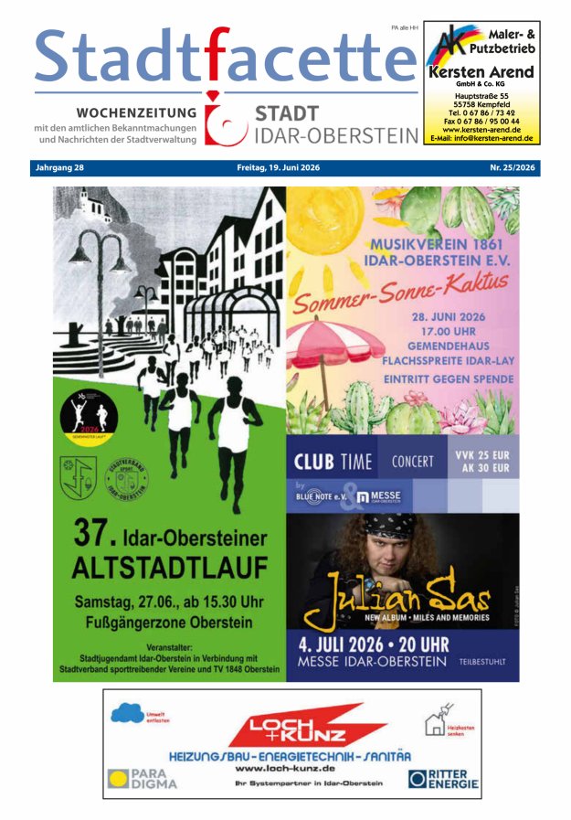 Stadtfacette Idar-Oberstein Titelblatt 19/2026