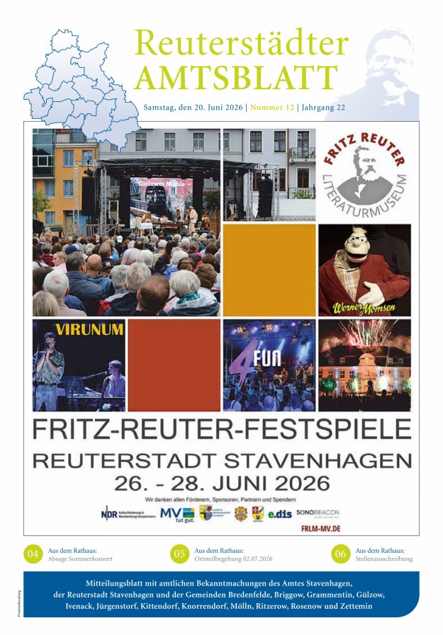 Reuterstädter Amtsblatt Titelblatt 12/2026