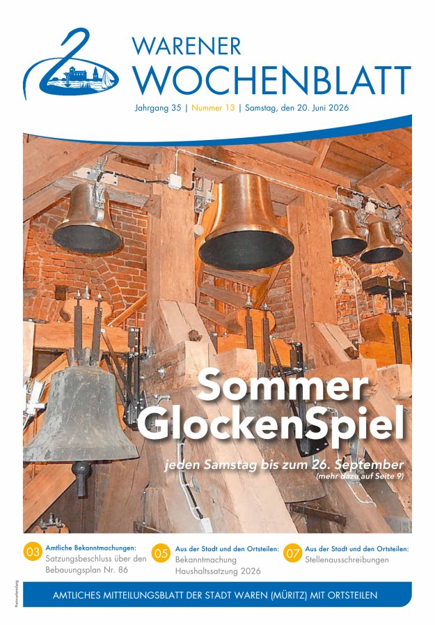 Warener Wochenblatt Titelblatt 13/2026