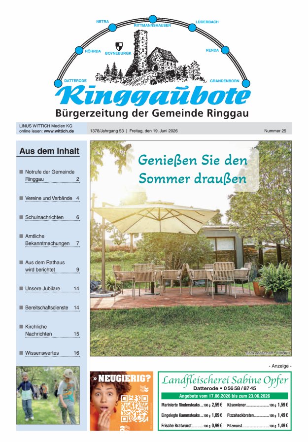 Ringgaubote Titelblatt 25/2026