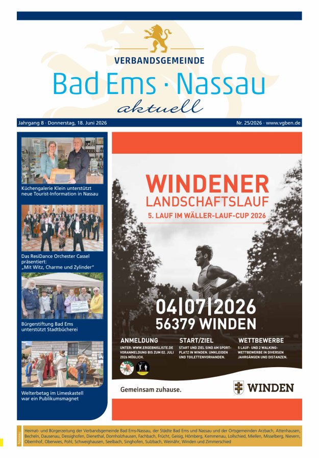 Bad Ems-Nassau aktuell Ausgabe Nassau Titelblatt 24/2026