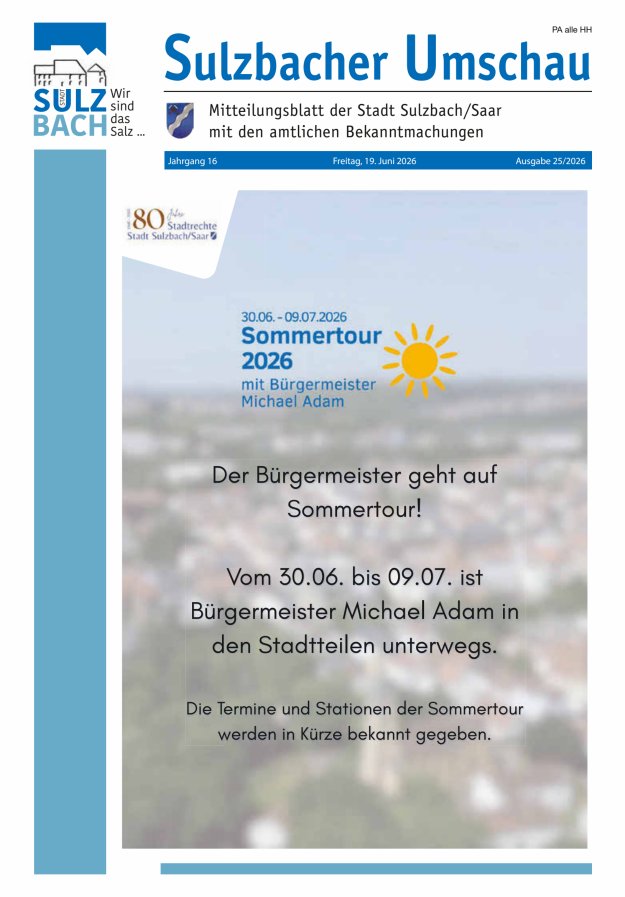 Sulzbacher Umschau Titelblatt 25/2026