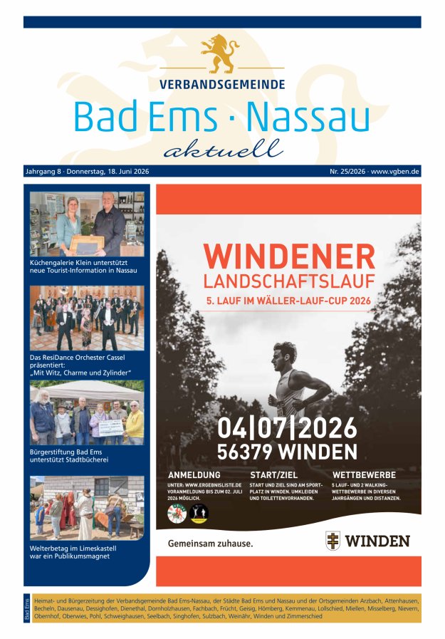 Bad Ems-Nassau aktuell Ausgabe Bad Ems Titelblatt 25/2026